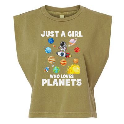 Just A Girl Who Loves Planets Solar System Space Astronaut Garment-Dyed Women's Muscle Tee