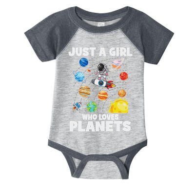 Just A Girl Who Loves Planets Solar System Space Astronaut Infant Baby Jersey Bodysuit