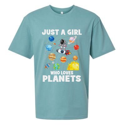 Just A Girl Who Loves Planets Solar System Space Astronaut Sueded Cloud Jersey T-Shirt