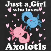 Just A Girl Who Loves Axolotls Axolotl Cute Kawaii Design Gift 7 Panel Mesh Trucker Snapback Hat