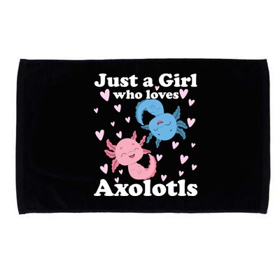 Just A Girl Who Loves Axolotls Axolotl Cute Kawaii Design Gift Microfiber Hand Towel