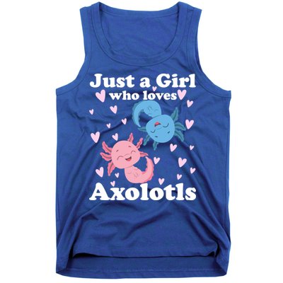Just A Girl Who Loves Axolotls Axolotl Cute Kawaii Design Gift Tank Top
