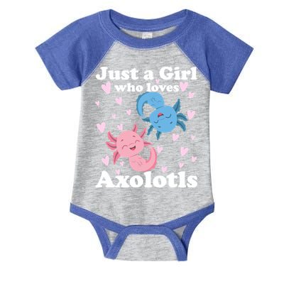 Just A Girl Who Loves Axolotls Axolotl Cute Kawaii Design Gift Infant Baby Jersey Bodysuit
