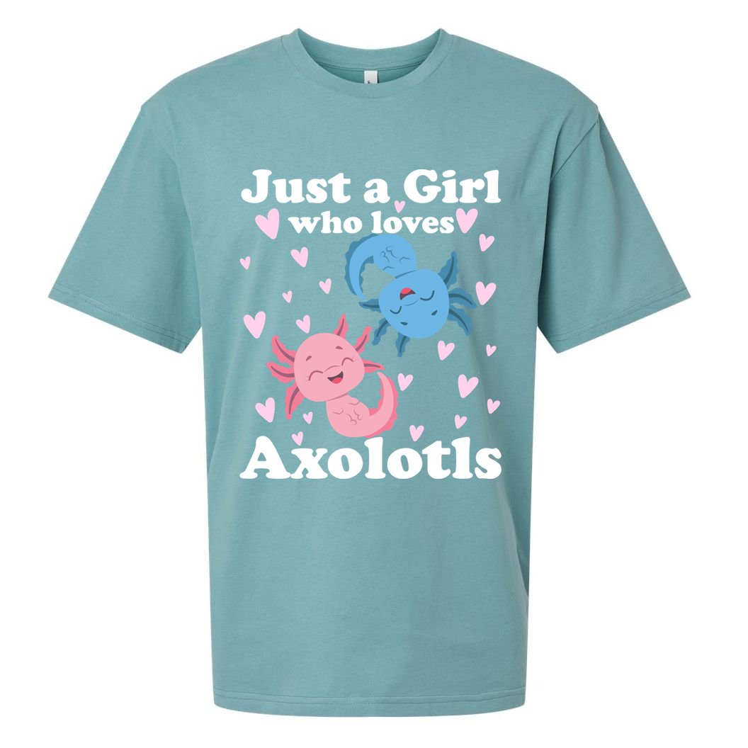 Just A Girl Who Loves Axolotls Axolotl Cute Kawaii Design Gift Sueded Cloud Jersey T-Shirt