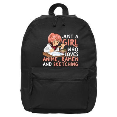Just A Girl Who Loves Anime Ramen And Sketching Japan 16 in Basic Backpack