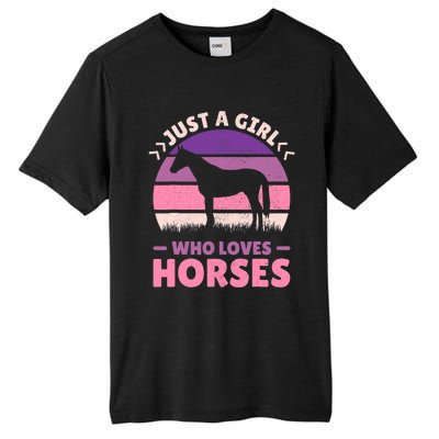 Just A Girl Who Loves Horses Women Horse Stuff Horse Lovers Tall Fusion ChromaSoft Performance T-Shirt