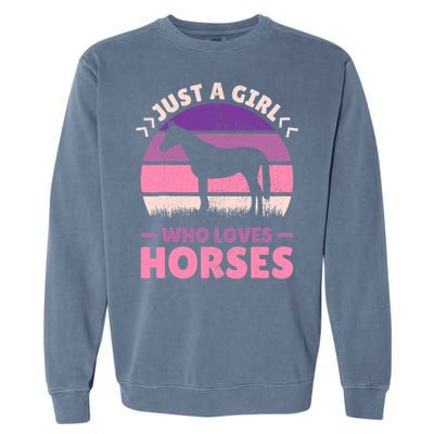 Just A Girl Who Loves Horses Women Horse Stuff Horse Lovers Garment-Dyed Sweatshirt