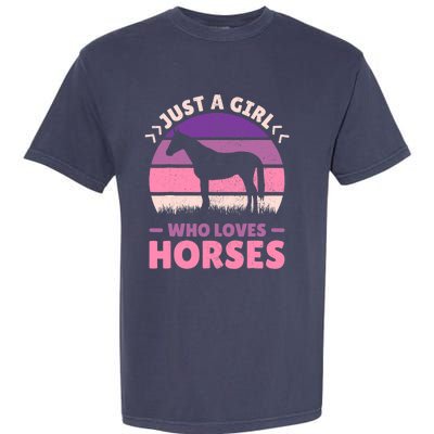 Just A Girl Who Loves Horses Women Horse Stuff Horse Lovers Garment-Dyed Heavyweight T-Shirt