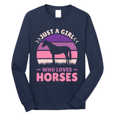 Just A Girl Who Loves Horses Women Horse Stuff Horse Lovers Long Sleeve Shirt