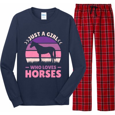 Just A Girl Who Loves Horses Women Horse Stuff Horse Lovers Long Sleeve Pajama Set