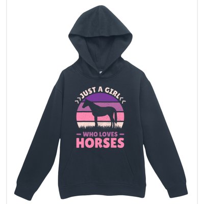 Just A Girl Who Loves Horses Women Horse Stuff Horse Lovers Urban Pullover Hoodie