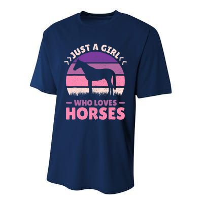 Just A Girl Who Loves Horses Women Horse Stuff Horse Lovers Performance Sprint T-Shirt