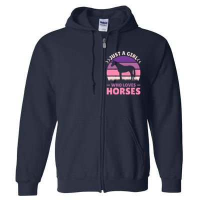 Just A Girl Who Loves Horses Women Horse Stuff Horse Lovers Full Zip Hoodie