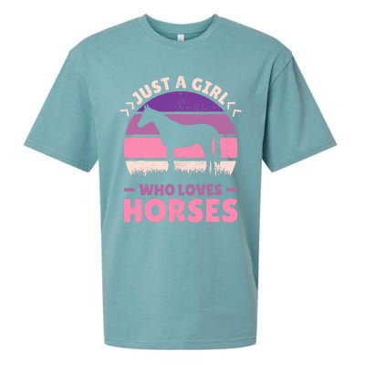 Just A Girl Who Loves Horses Women Horse Stuff Horse Lovers Sueded Cloud Jersey T-Shirt