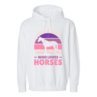 Just A Girl Who Loves Horses Women Horse Stuff Horse Lovers Garment-Dyed Fleece Hoodie