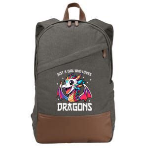 Just A Girl Who Loves Dragons Anime Lover Girl Cotton Canvas Backpack