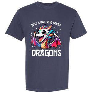 Just A Girl Who Loves Dragons Anime Lover Girl Garment-Dyed Heavyweight T-Shirt