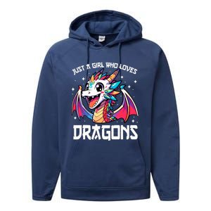 Just A Girl Who Loves Dragons Anime Lover Girl Performance Fleece Hoodie