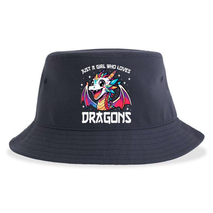 Just A Girl Who Loves Dragons Anime Lover Girl Sustainable Bucket Hat