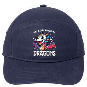 Just A Girl Who Loves Dragons Anime Lover Girl 7-Panel Snapback Hat