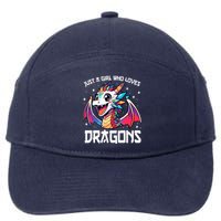 Just A Girl Who Loves Dragons Anime Lover Girl 7-Panel Snapback Hat