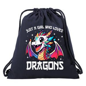 Just A Girl Who Loves Dragons Anime Lover Girl Drawstring Bag