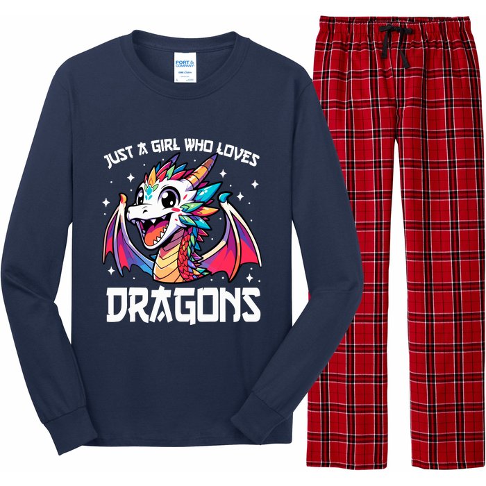 Just A Girl Who Loves Dragons Anime Lover Girl Long Sleeve Pajama Set