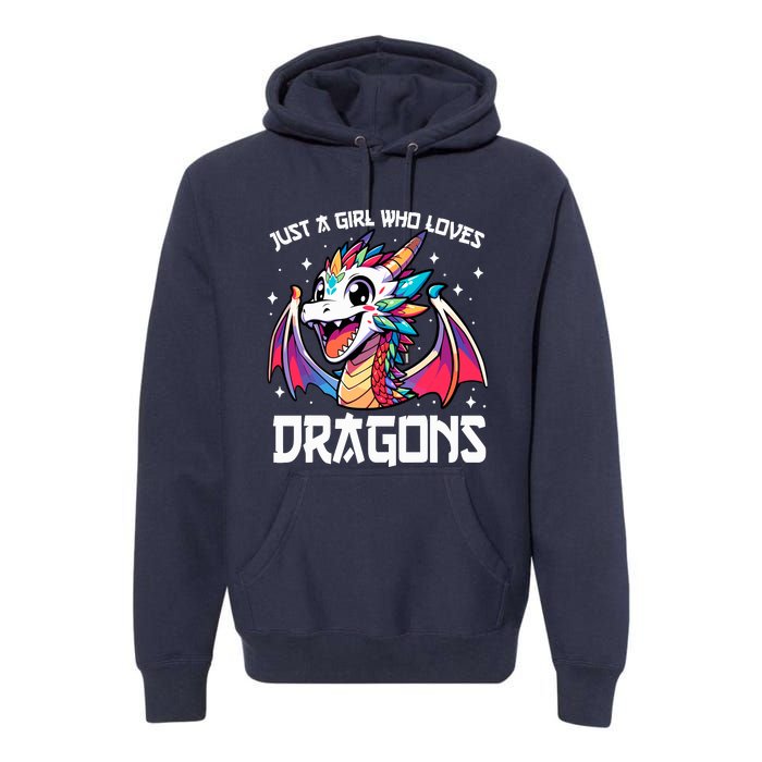 Just A Girl Who Loves Dragons Anime Lover Girl Premium Hoodie