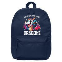 Just A Girl Who Loves Dragons Anime Lover Girl 16 in Basic Backpack