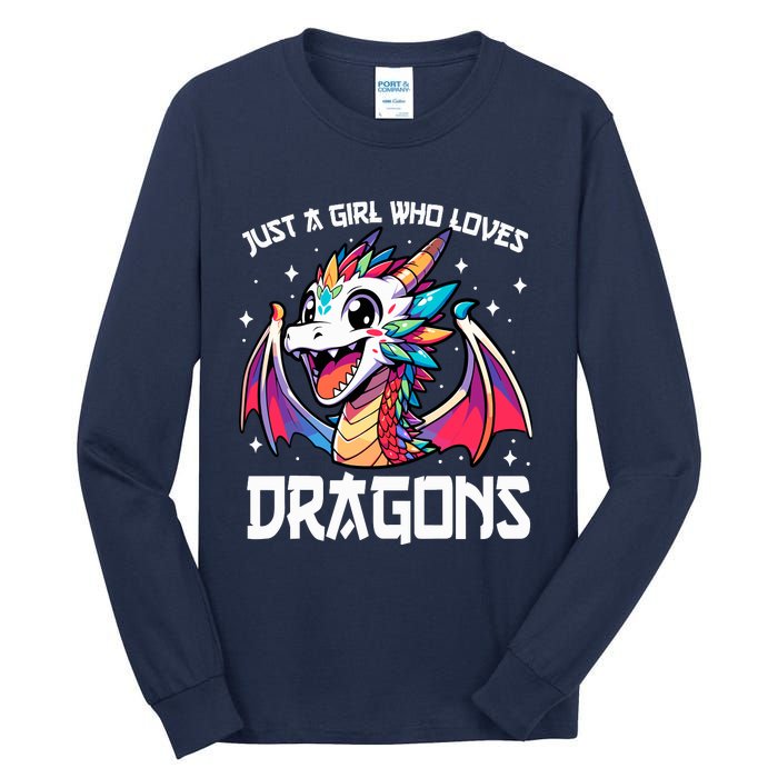 Just A Girl Who Loves Dragons Anime Lover Girl Tall Long Sleeve T-Shirt