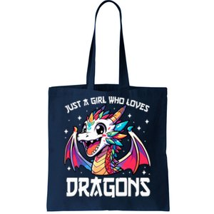 Just A Girl Who Loves Dragons Anime Lover Girl Tote Bag