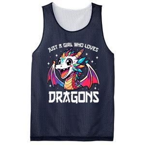 Just A Girl Who Loves Dragons Anime Lover Girl Mesh Reversible Basketball Jersey Tank