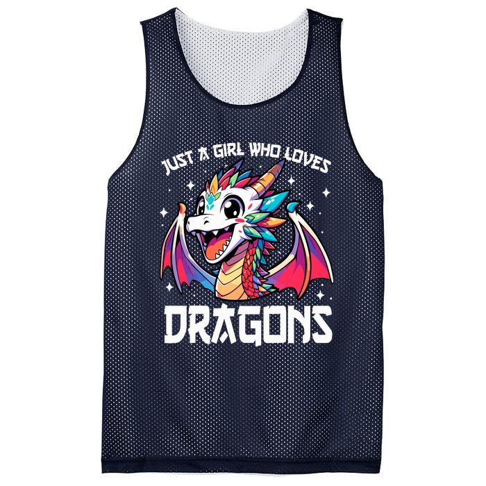 Just A Girl Who Loves Dragons Anime Lover Girl Mesh Reversible Basketball Jersey Tank