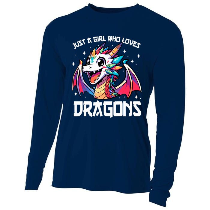 Just A Girl Who Loves Dragons Anime Lover Girl Cooling Performance Long Sleeve Crew