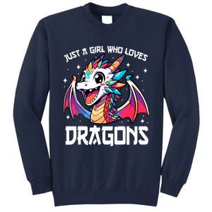 Just A Girl Who Loves Dragons Anime Lover Girl Tall Sweatshirt