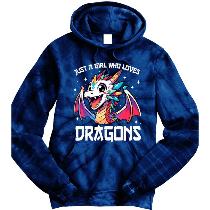 Just A Girl Who Loves Dragons Anime Lover Girl Tie Dye Hoodie