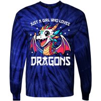 Just A Girl Who Loves Dragons Anime Lover Girl Tie-Dye Long Sleeve Shirt