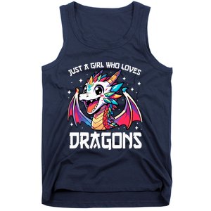 Just A Girl Who Loves Dragons Anime Lover Girl Tank Top