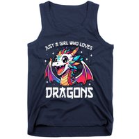 Just A Girl Who Loves Dragons Anime Lover Girl Tank Top