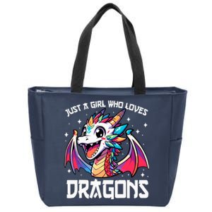 Just A Girl Who Loves Dragons Anime Lover Girl Zip Tote Bag