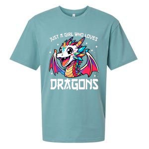 Just A Girl Who Loves Dragons Anime Lover Girl Sueded Cloud Jersey T-Shirt