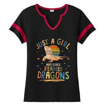 Just A Girl Who Loves Bearded Dragons Ladies Halftime Notch Neck Tee