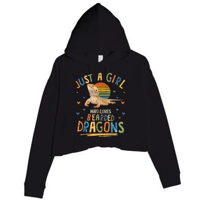 Just A Girl Who Loves Bearded Dragons Crop Fleece Hoodie