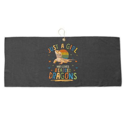 Just A Girl Who Loves Bearded Dragons Large Microfiber Waffle Golf Towel