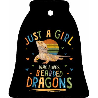 Just A Girl Who Loves Bearded Dragons Ceramic Bell Ornament