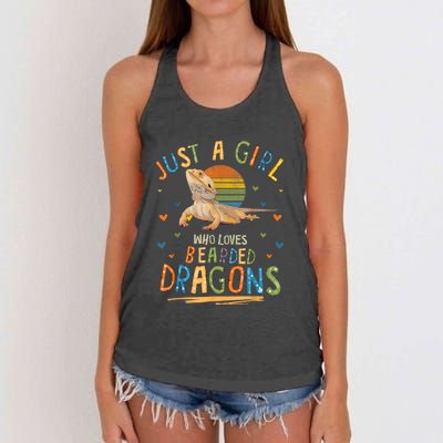 Just A Girl Who Loves Bearded Dragons Women's Knotted Racerback Tank