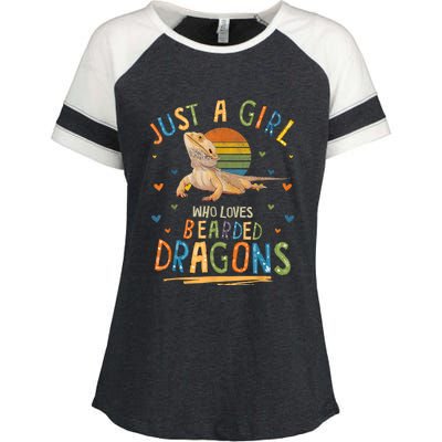 Just A Girl Who Loves Bearded Dragons Enza Ladies Jersey Colorblock Tee