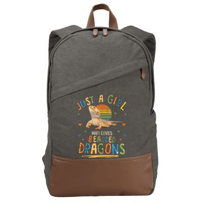 Just A Girl Who Loves Bearded Dragons Cotton Canvas Backpack