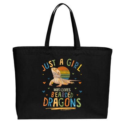 Just A Girl Who Loves Bearded Dragons Cotton Canvas Jumbo Tote