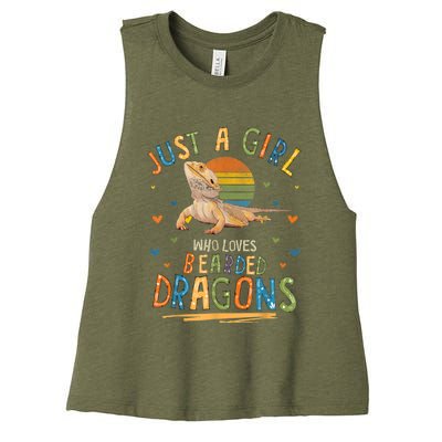 Just A Girl Who Loves Bearded Dragons Women's Racerback Cropped Tank